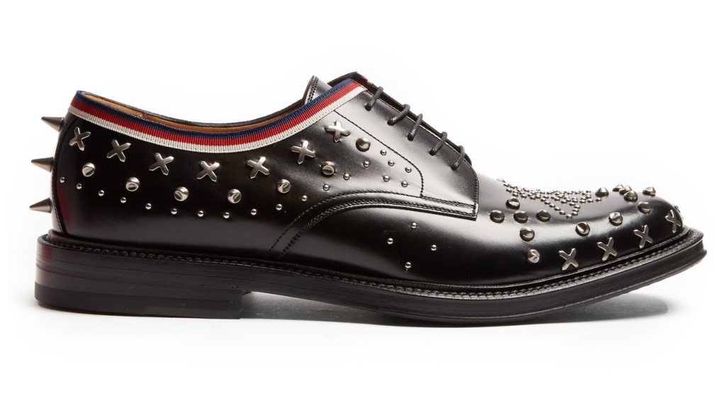 #ClientStyle Gucci Beyond Stud-embellished Leather Derby Shoes | Client ...